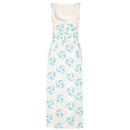 ARCHIVE - 1960s Long White Dress with Turquoise Embroidery