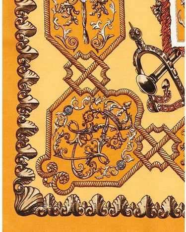 ARCHIVE - 1960s Louis XIV Ludovicus Magnus Gold Hermès Scarf