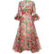 ARCHIVE - 1960s Organza Maxi Dress with Bold Floral Print