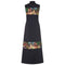 ARCHIVE -  1960s Oriental Style Black Satin Dress
