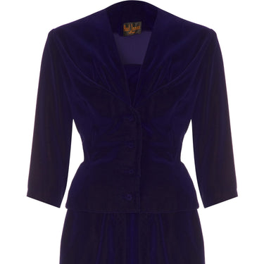 ARCHIVE - 1960s Paul Jonas Indigo Velvet Skirt Suit