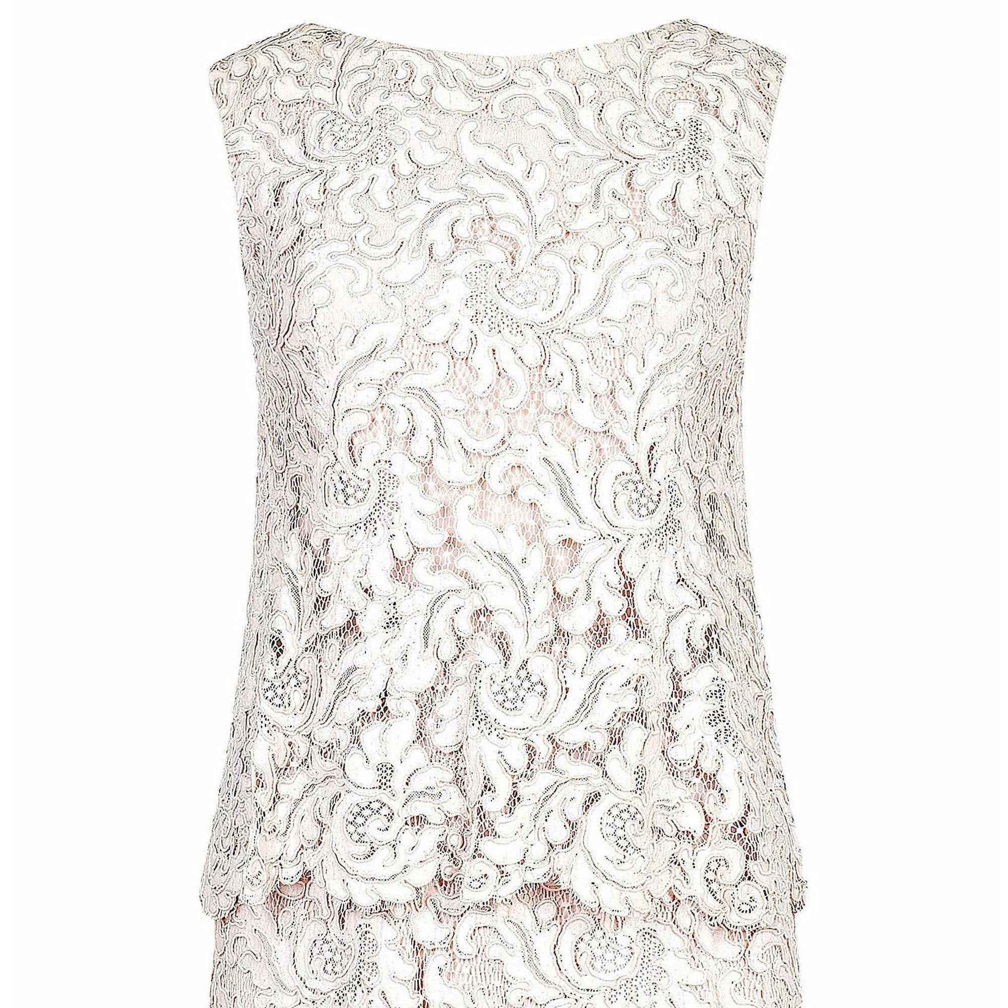 ARCHIVE - 1960s Pink and White Lace Occasion Dress