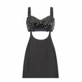 ARCHIVE - 1960s Polly Peck Black Crepe and Sequin Cut Out Dress