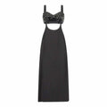 ARCHIVE - 1960s Polly Peck Black Crepe and Sequin Cut Out Dress