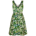 ARCHIVE - 1960s Silk Dress with Bold Green and Blue Floral Print