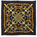 ARCHIVE - 1970s Black and Gold Eperon d’Or Hermès Scarf