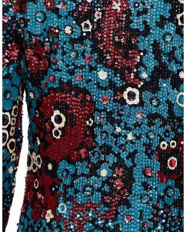 ARCHIVE - 1970s Frank Olivier Red and Blue Sequinned Jacket