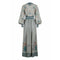 ARCHIVE - 1970s Frank Usher Seafoam Wrap Over Green Printed Chiffon Maxi Dress