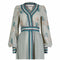 ARCHIVE - 1970s Frank Usher Seafoam Wrap Over Green Printed Chiffon Maxi Dress