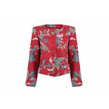 ARCHIVE - 1970s Yves Saint Laurent Red Quilted Jacket With Butterfly Floral Design