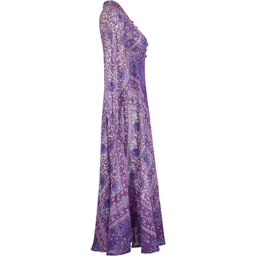 ARCHIVE - 1978 Rare Purple Adini Sultana Dress With Angel Sleeves and Metallic Thread