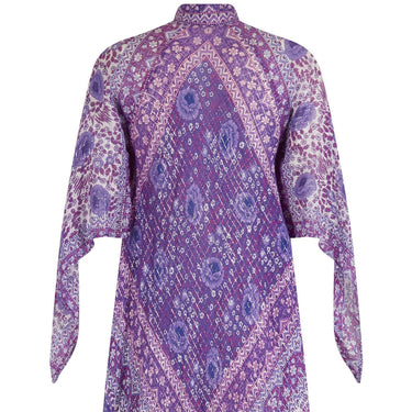 ARCHIVE - 1978 Rare Purple Adini Sultana Dress With Angel Sleeves and Metallic Thread