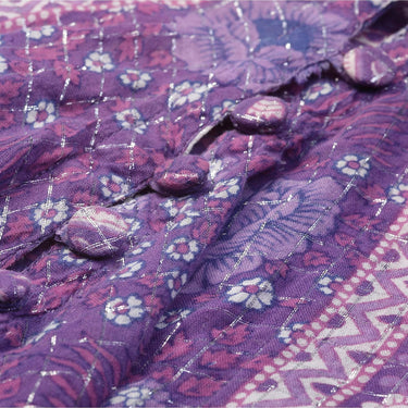 ARCHIVE - 1978 Rare Purple Adini Sultana Dress With Angel Sleeves and Metallic Thread