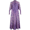 ARCHIVE - 1978 Rare Purple Adini Sultana Dress With Angel Sleeves and Metallic Thread