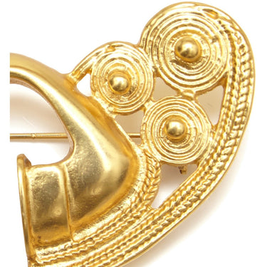 ARCHIVE - 1980s Balenciaga Gold Vintage Aztec Design Brooch