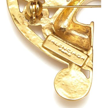 ARCHIVE - 1980s Balenciaga Gold Vintage Aztec Design Brooch
