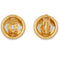 ARCHIVE - 1980s Chanel Gold Tone Double CC Motif Earrings