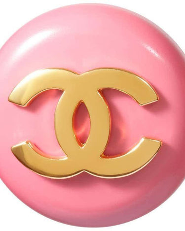 ARCHIVE - 1980s Chanel Pink Lucite Gold Logo Earrings
