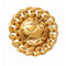 ARCHIVE - 1980s Chanel Quilted Gold Tone Earrings With CC Signature