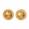 ARCHIVE - 1980s Chanel Quilted Gold Tone Earrings With CC Signature