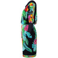 ARCHIVE - 1980s Leonard Tropical Print Knitted Dress With Drop Waist And Batwing Sleeves