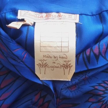 ARCHIVE - 1980’s Zandra Rhodes Oversized Blue Silk Print & Embellished Shirt