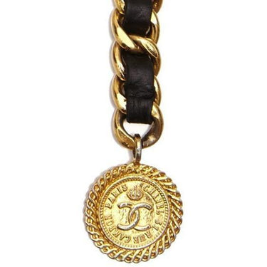 ARCHIVE - 1980s/1990s Chanel Black Leather and Chain Belt