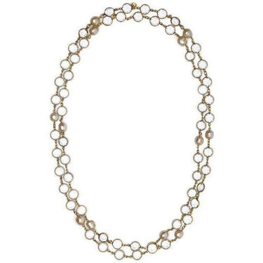 ARCHIVE - 1981 Chanel Long Sautoir Vintage Crystal and Faux Baroque Pearl Necklace