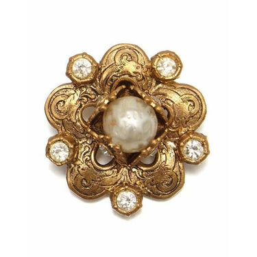ARCHIVE - 1984 Chanel Renaissance Pearl and Rhinestone Earrings