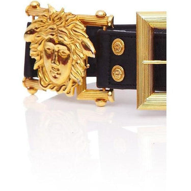 ARCHIVE - 1990s Black and Gold Versace Belt