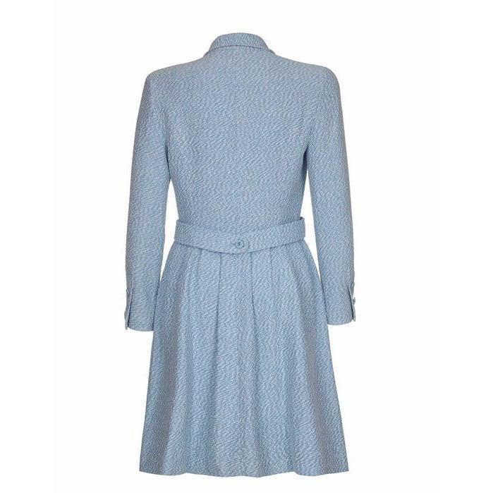 ARCHIVE - 1990s Chanel Blue Tweed Dress Coat