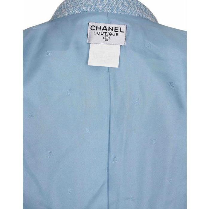 ARCHIVE - 1990s Chanel Blue Tweed Dress Coat