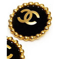 ARCHIVE - 1990s Chanel Gold and Black Clip On Earrings