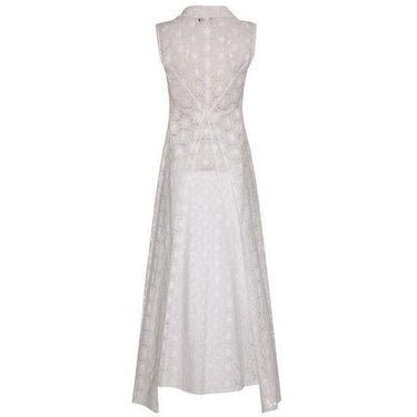 ARCHIVE - 1990s Chanel White Lace Dress With Zip Fastening