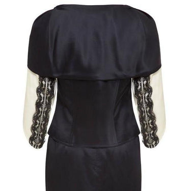 ARCHIVE - 1990s Christian Lacroix Black Satin Skirt Suit