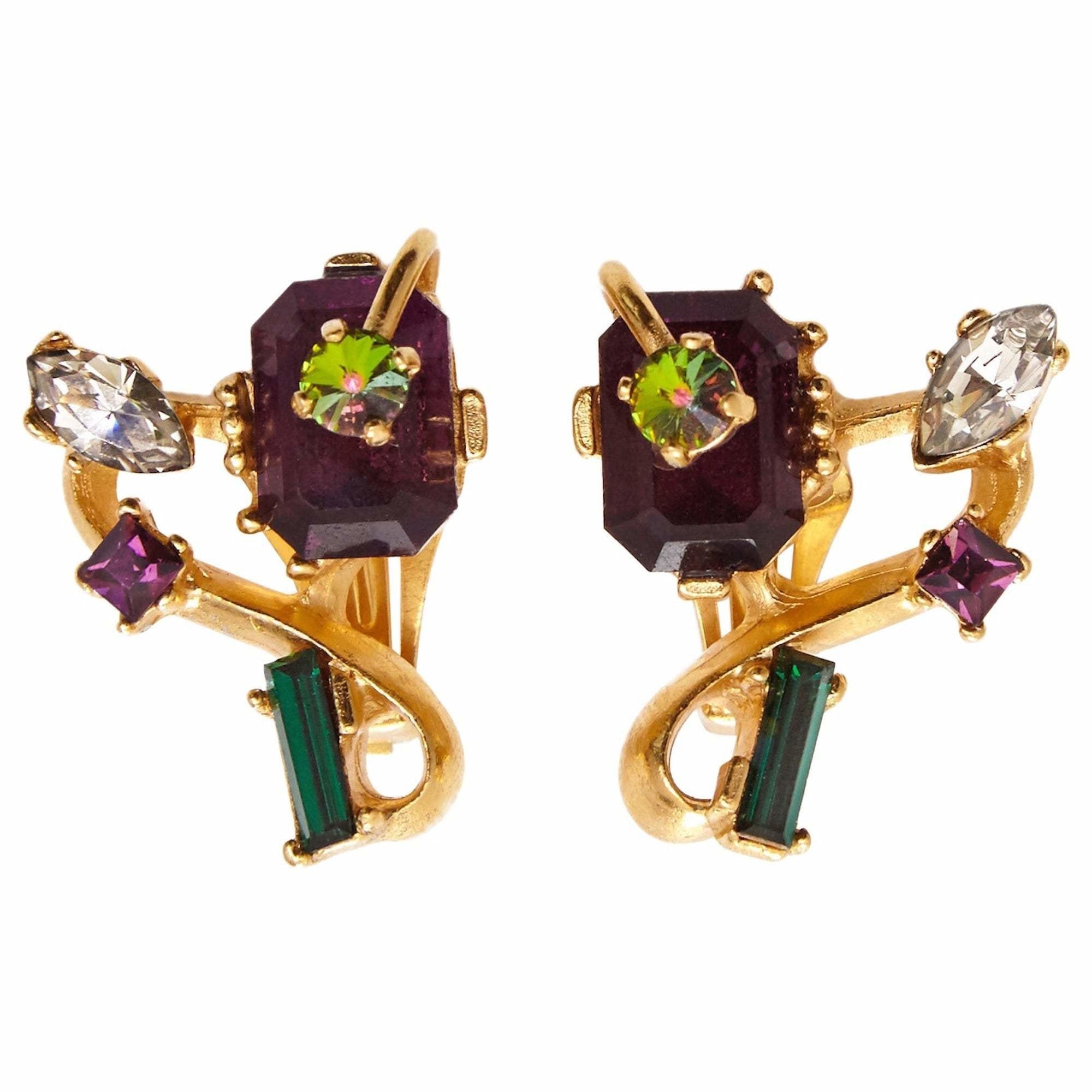 ARCHIVE - 1990s Christian Lacroix Gem Set Earrings