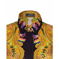 ARCHIVE - 1990s Gianni Versace Couture Silk Baroque Shirt With Flag Print