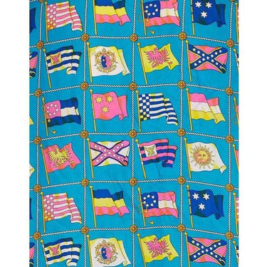 ARCHIVE - 1990s Gianni Versace Couture Silk Baroque Shirt With Flag Print