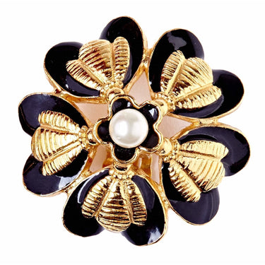 ARCHIVE - Chanel 1980s Flower Design Earrings with Pearl Detail