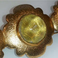 ARCHIVE - Chanel 1980s Large Gold Gilt Brooch With Gripoix Glass Cabochons