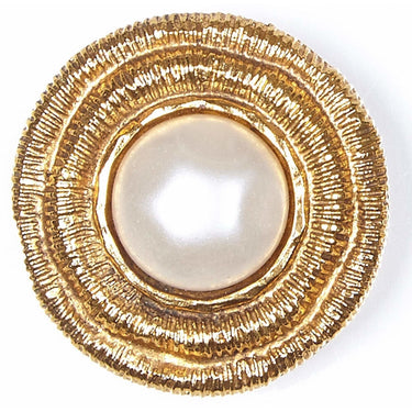 ARCHIVE - Chanel 1980s Large Gold Gilt Pearl Earrings