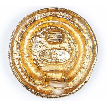ARCHIVE - Chanel 1980s Large Gold Gilt Pearl Earrings