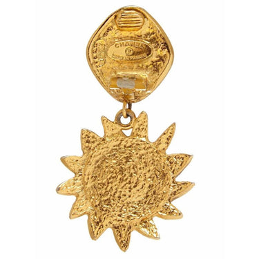 ARCHIVE - Chanel 1990s Gold Tone Sun Drop Earrings