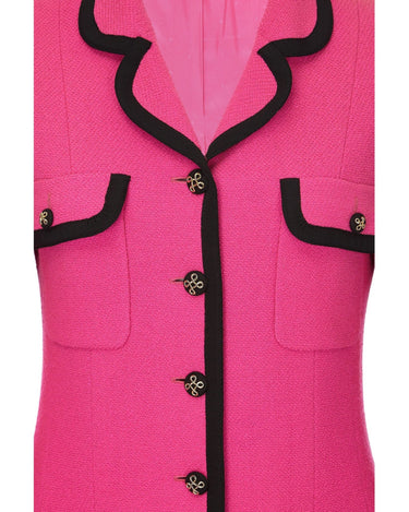 ARCHIVE - Chanel Circa 1994 Fuschia Pink Wool Skirt Jacket Suit