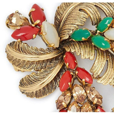 ARCHIVE - Christian Dior 1960s Feather Spray Brooch With Gemstone Detail