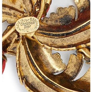 ARCHIVE - Christian Dior 1960s Feather Spray Brooch With Gemstone Detail