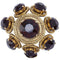 ARCHIVE - Christian Dior 1960s Large Flower Drop Brooch With Garnet Prong Set Rhinestones