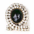 ARCHIVE - Early and Impressive 1980s Chanel Green Gripoix and Rhinestone Earrings