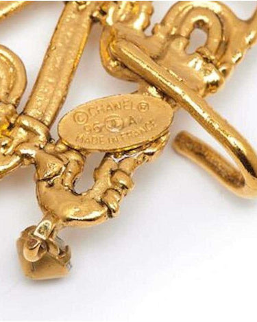 ARCHIVE - Elaborate Chanel 1990s Gold Tone Belt With Crystal Rhinestone Embellishments