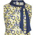 ARCHIVE - French Couture 1960s Blue and Yellow Embroidered A-Line Shift Dress